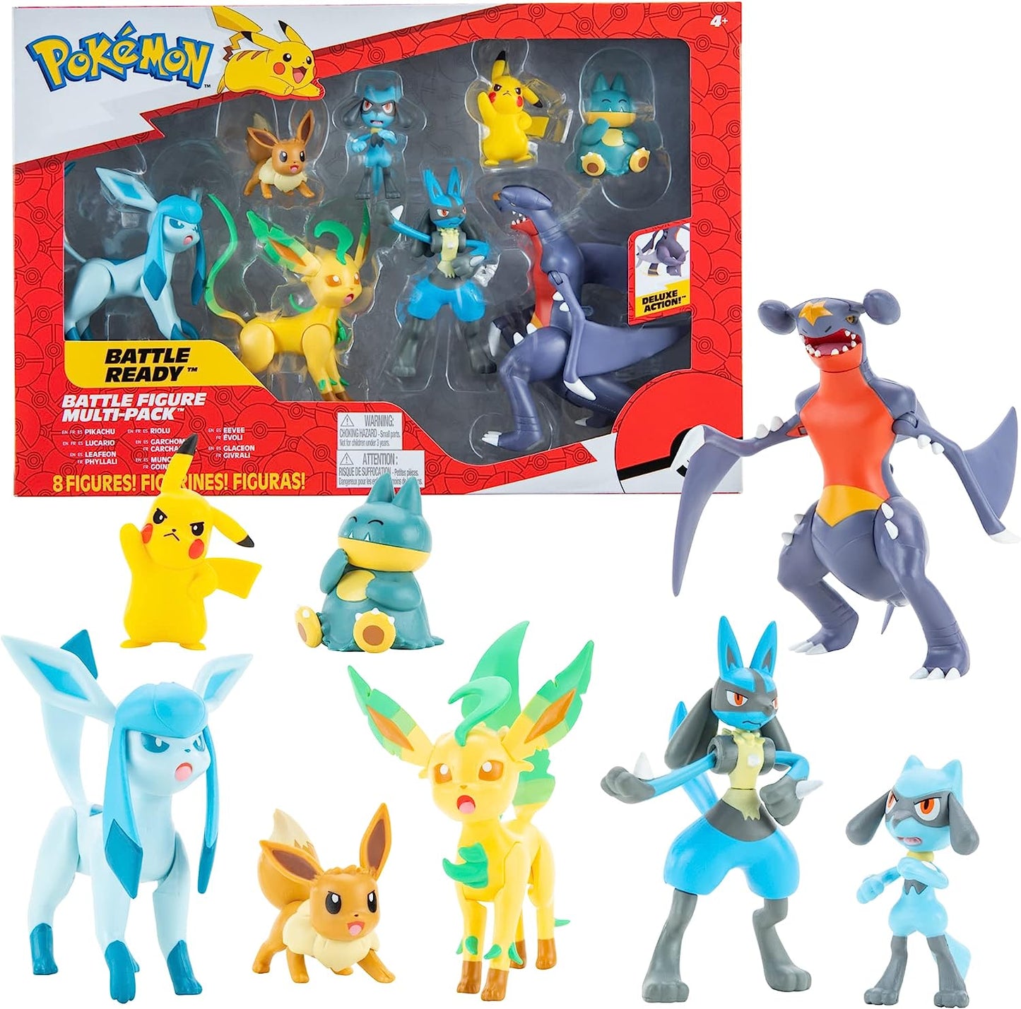 Pokemon Battle Ready - Garchomp, Pikachu, Eevee, Lucario, Riolu, Munchlax, Glaceon & Leafeon