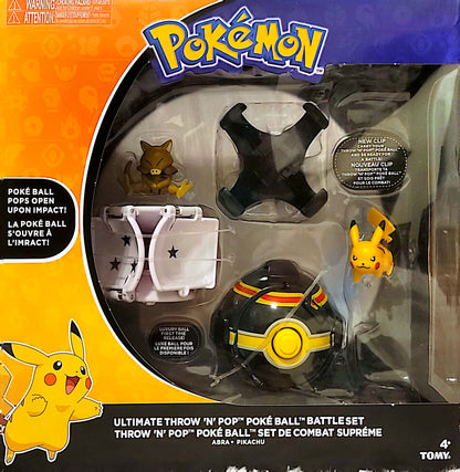 TOMY Throw 'n' Pop Pokeball Ultimate Throw 'n' Pop Battle Set (Pikachu & Abra)