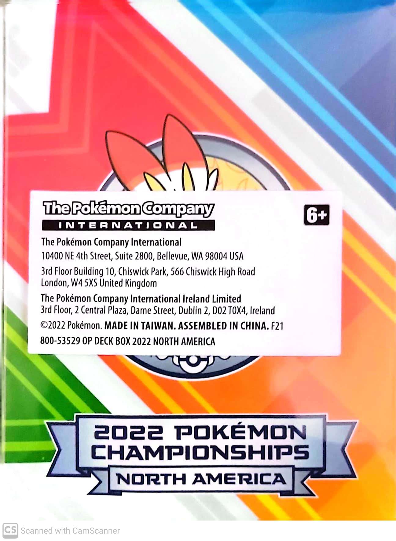 2022 Pokemon Championships North America Deck Box