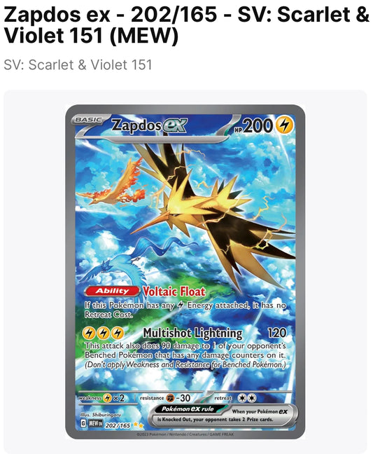 Zapdos ex SIR 151