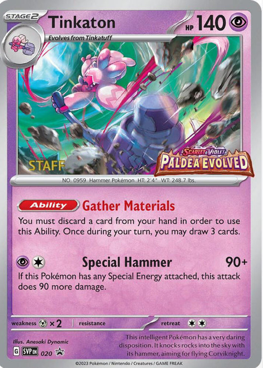 Tinkaton (Prerelease - Staff) - Paldea Evolved Promo