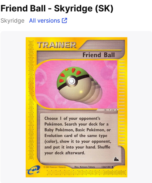 Friend Ball (Reverse Holo) Skyridge